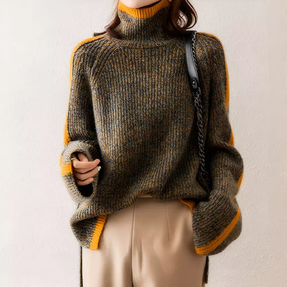 Women’s retro thick wool turtleneck sweater