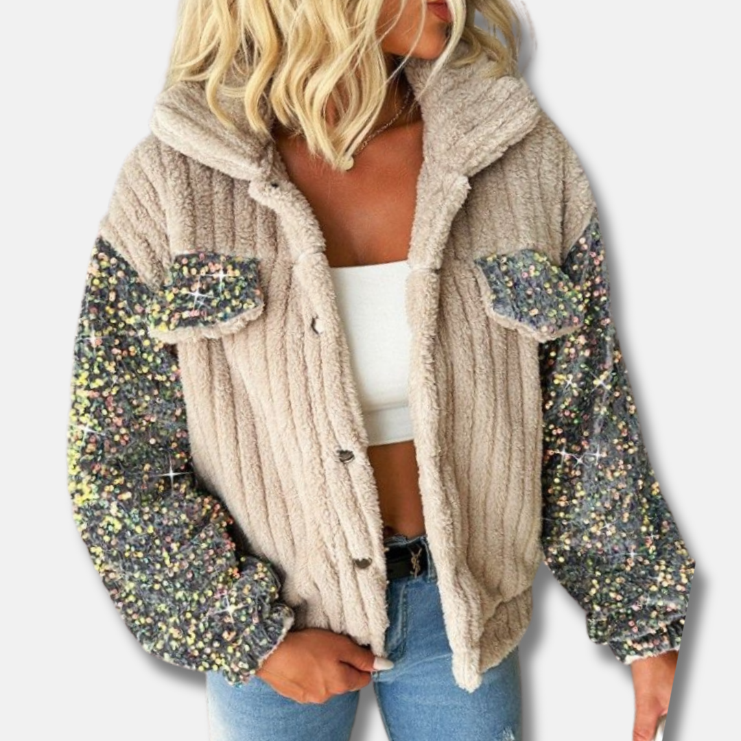 Isla Relaxed Fit Shacket | Sequin Embellishment Cropped Shacket