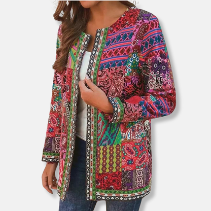 Isabella Cotton Patchwork Cardigan | Relaxed Fit Open Front Cardigan