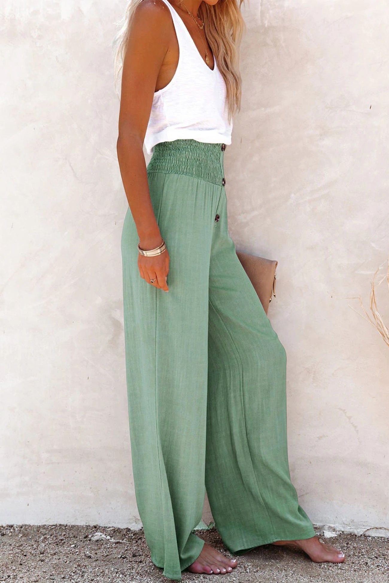 Women's high waist wide leg trousers