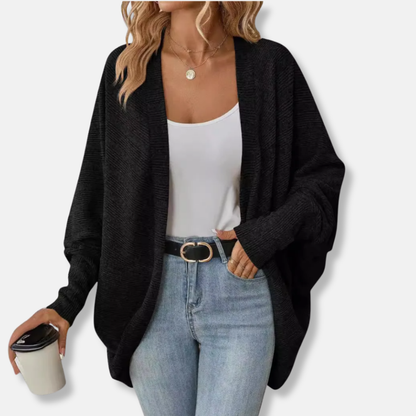 Sienna Wool Oversized Cardigan | Ribbed Open Front Cardigan