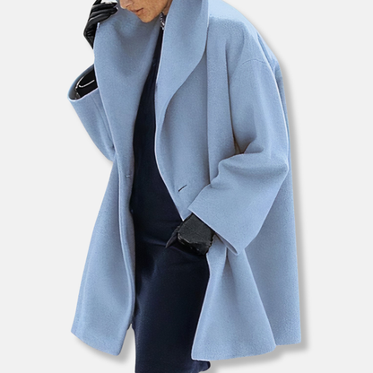 Isla Oversized Coat | Hooded Shawl Collar Midi Winter Coat