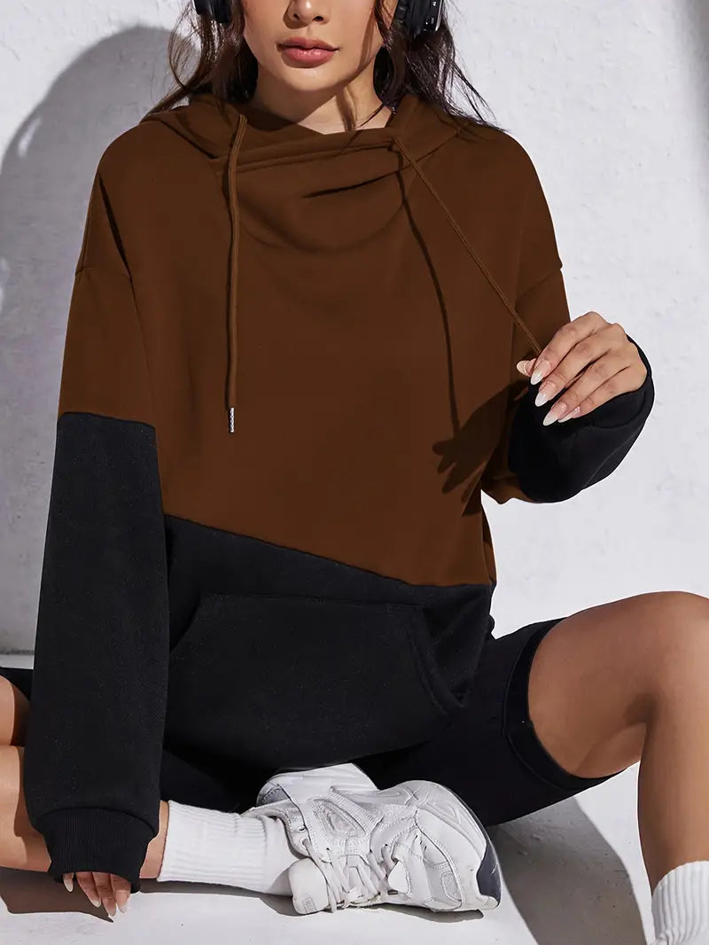 Women's color block hoodie