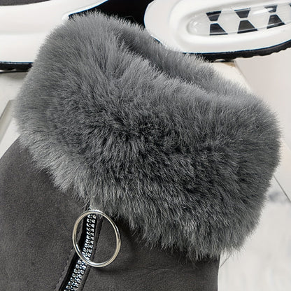 Women's height-increasing fur snow boots