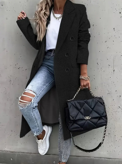 Women's tweed print lapel windbreaker jacket