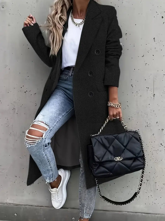 Tweed Print Lapel Windbreaker Jacket