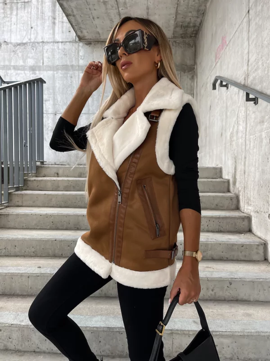Sleeveless Wool Blend Winter Coat