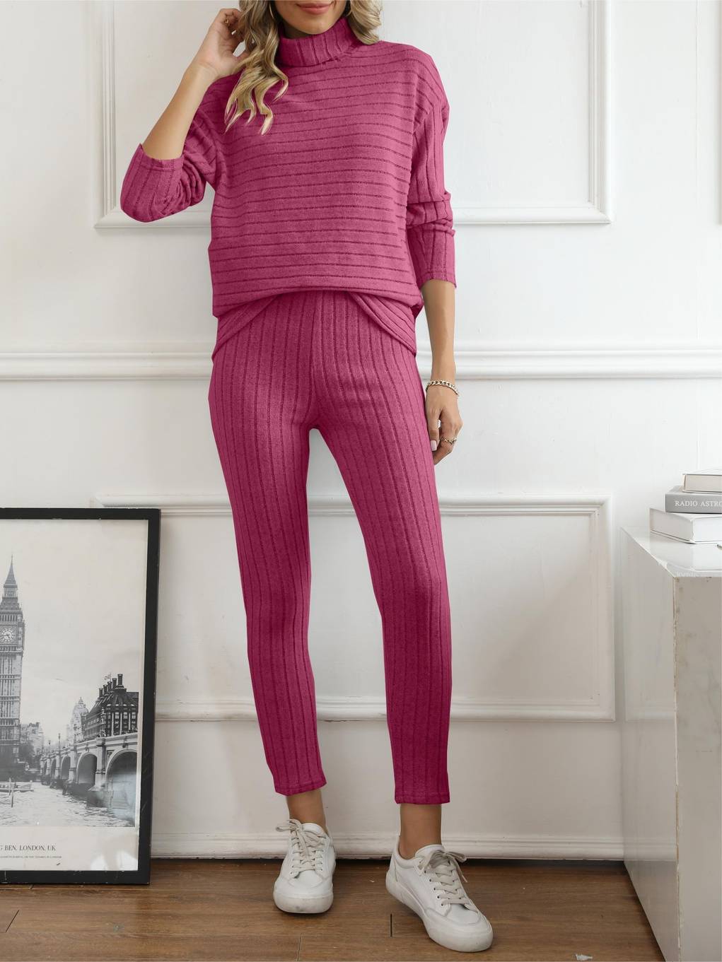 Women's elegant turtleneck and pants set