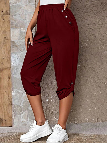Tara - roll tab capris pants