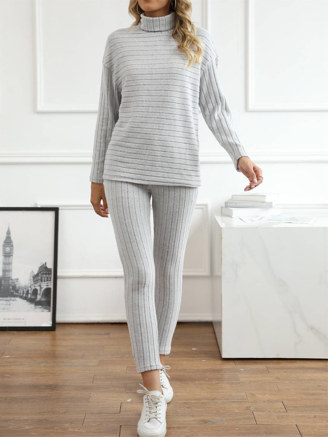 Women's elegant turtleneck and pants set