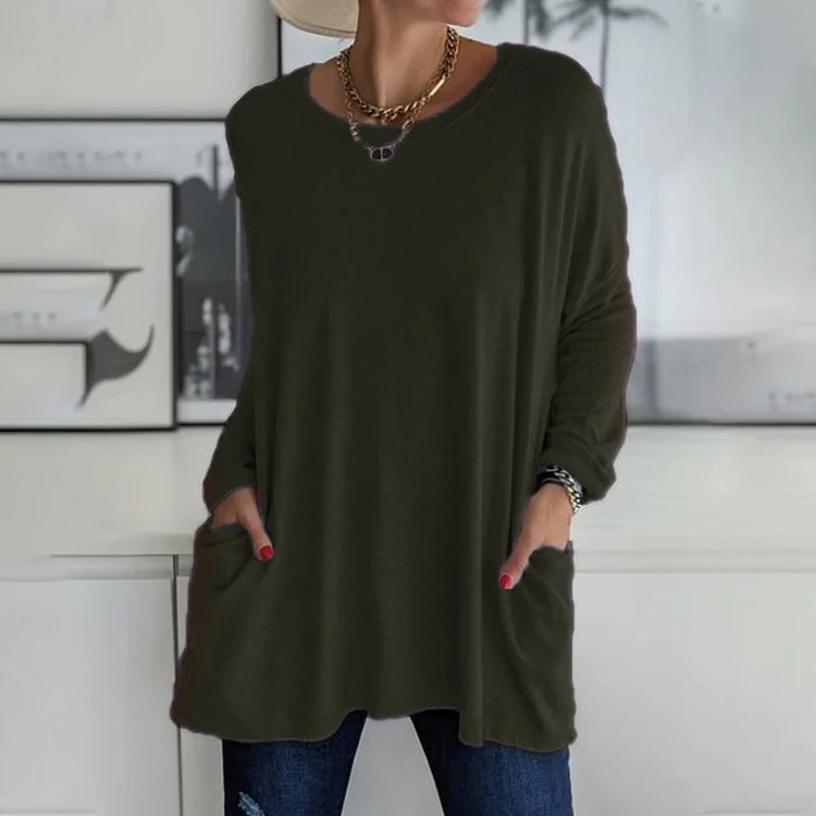 Women's loose casual sweater with long sleeves