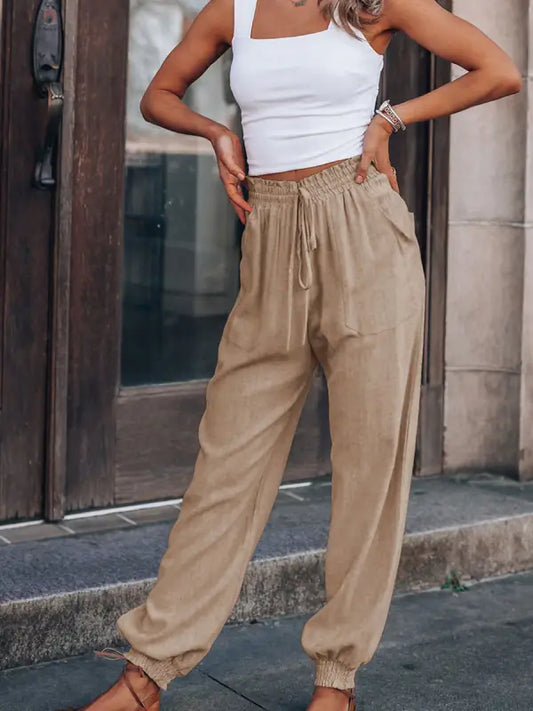 Relaxed Fit Elastic Waist Jogger Pants