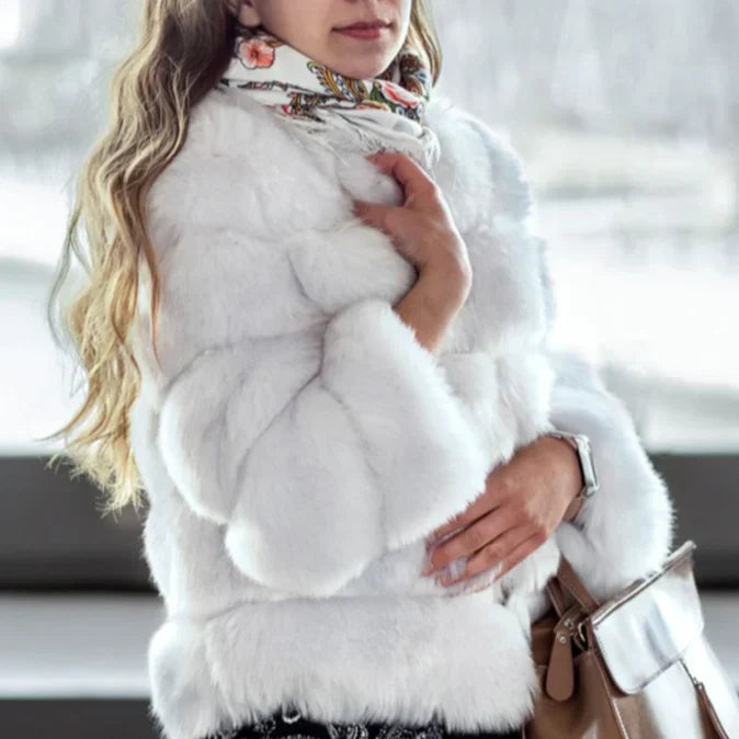 Women's stylish faux fur coat