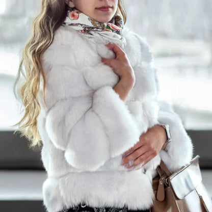 Women's stylish faux fur coat
