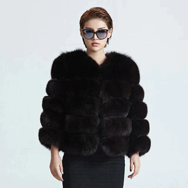 Women's stylish faux fur coat