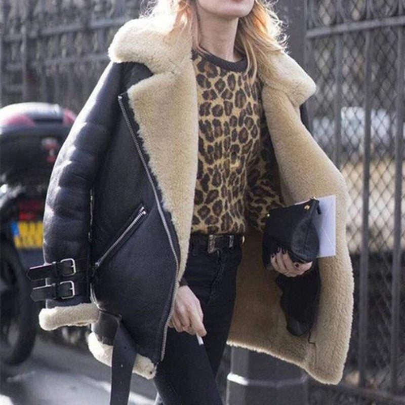 Women's biker winter jacket