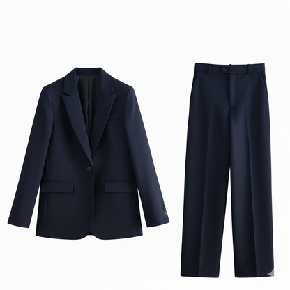 Women's elegant blazer and high waist trousers set