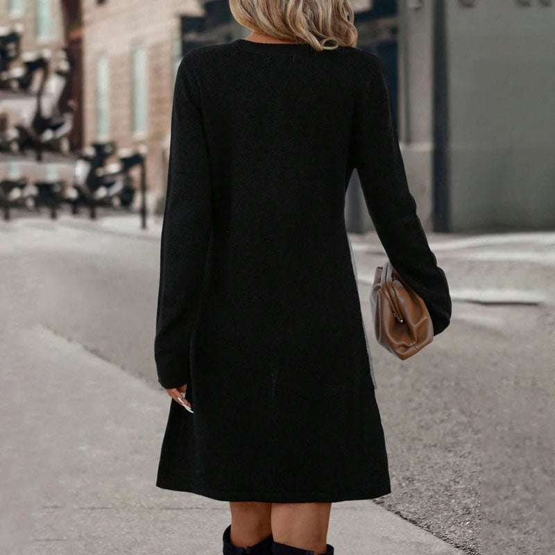 Women's stylish casual dress with colorful block design