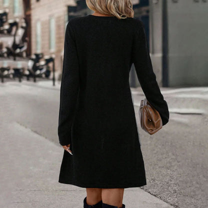 Women's stylish casual dress with colorful block design