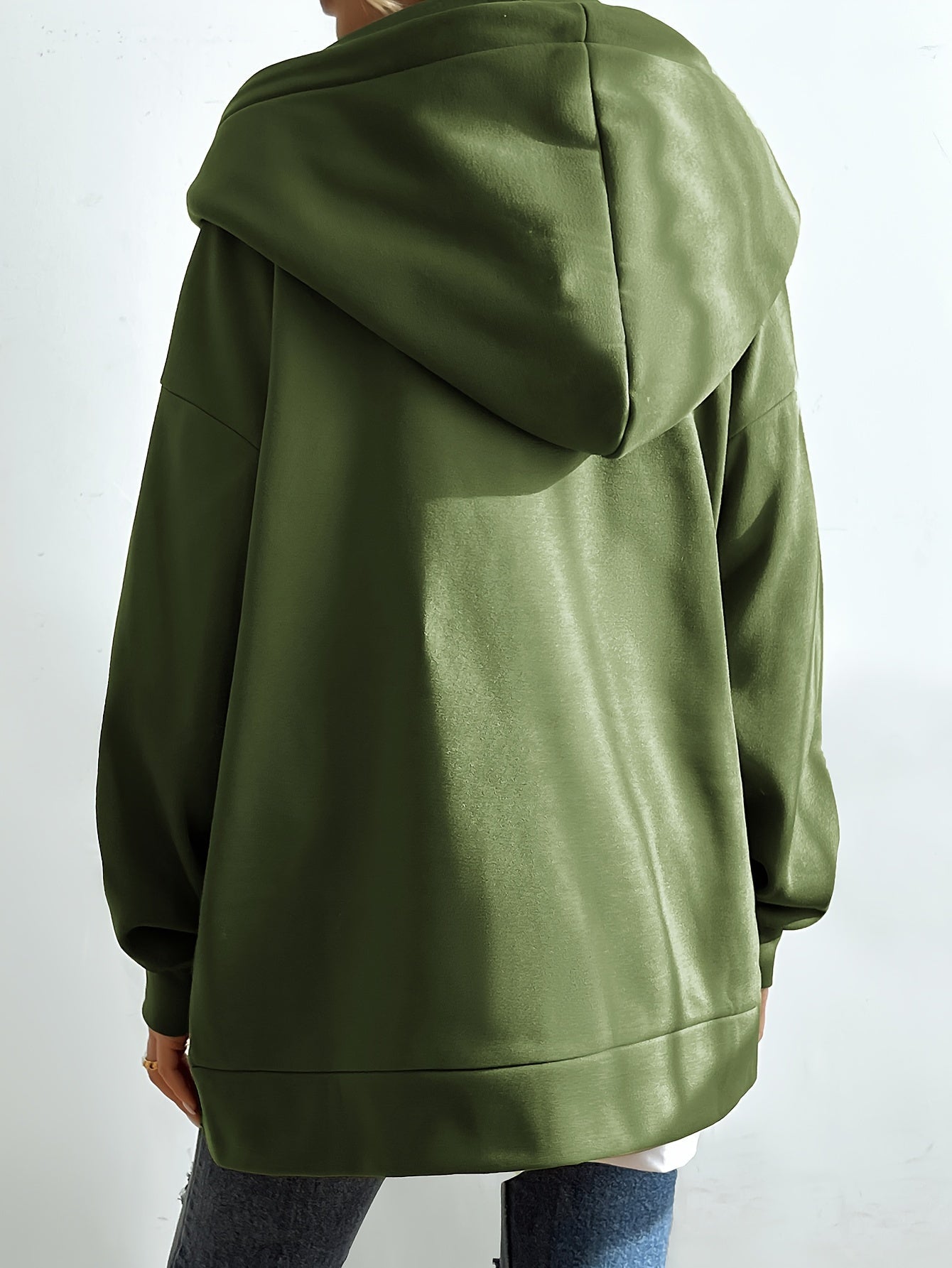 Women's casual sports parka hoodie with zip