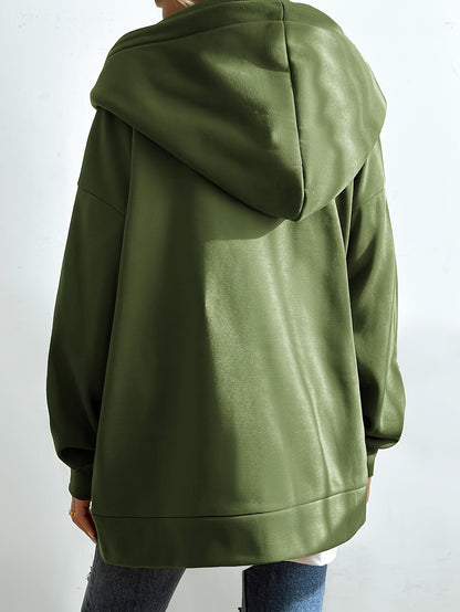 Women's casual sports parka hoodie with zip