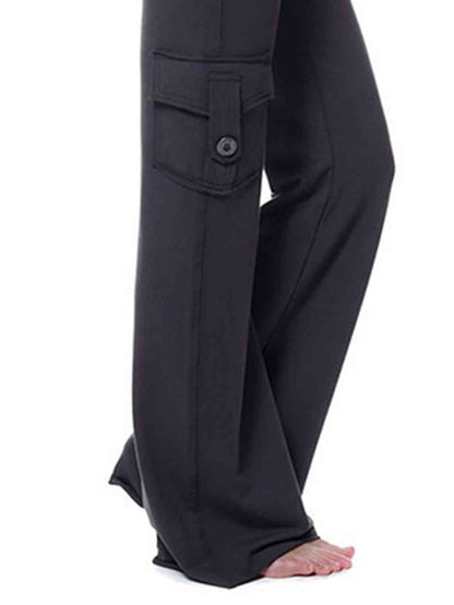 Women's mid rise cargo wide leg pants