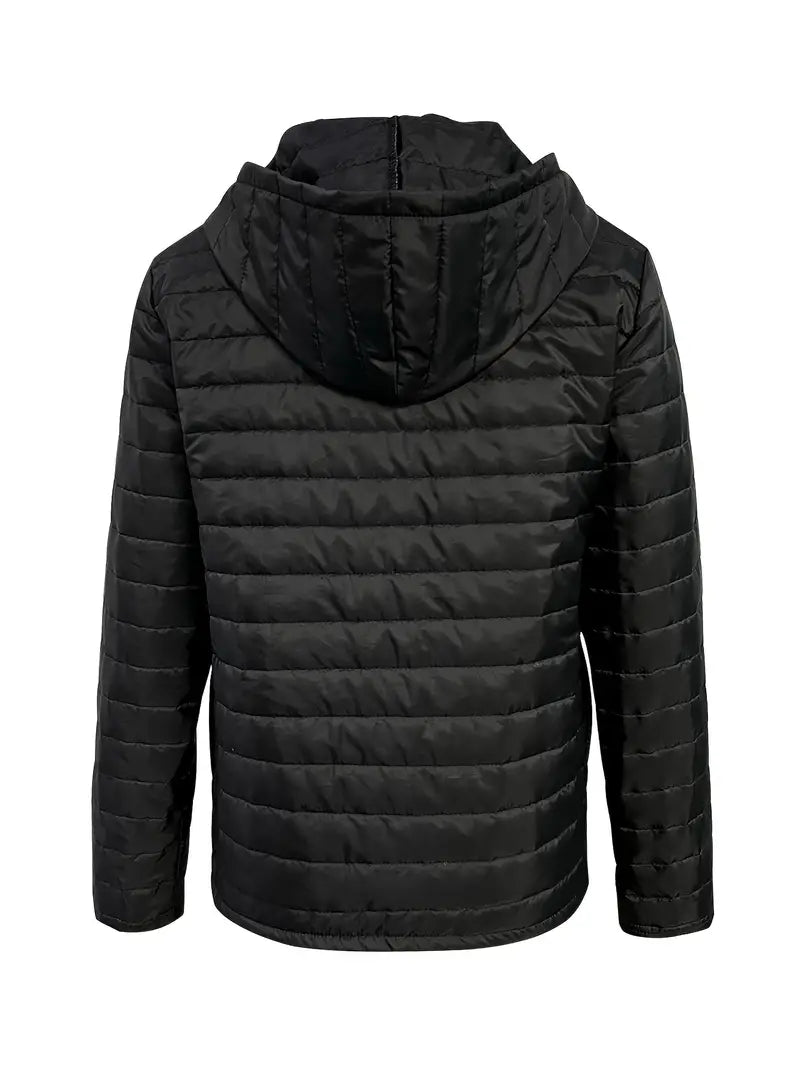 Light Padded Hooded Mid-Length Jacket