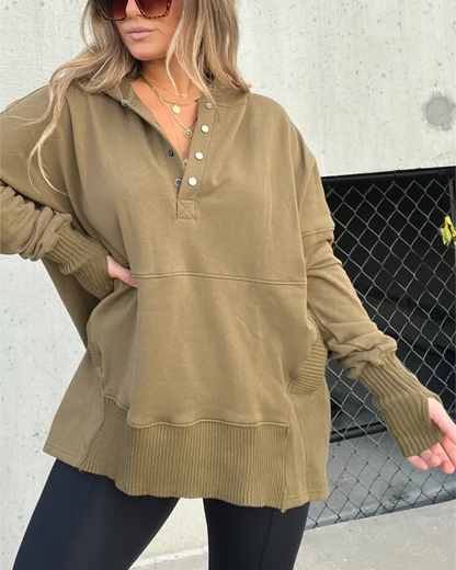 Women's casual plain long slave hoodie