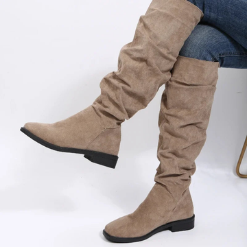 Women's comfortable knee high boots thick heel