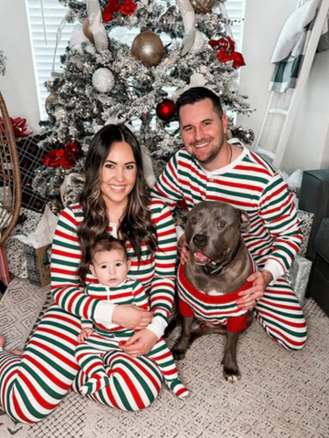 Family christmas striped pajama set