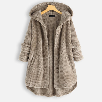 Women's loose large fleece sweater