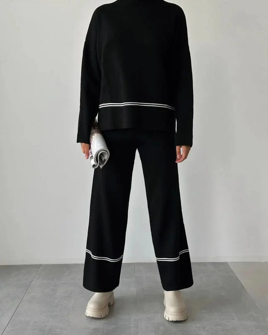 Panel Knit Pullover Suit