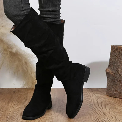 Women's comfortable knee high boots thick heel