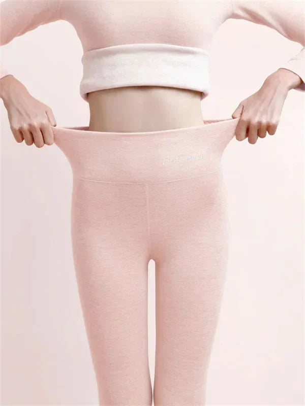 Fleece-lined slimming leggings for women