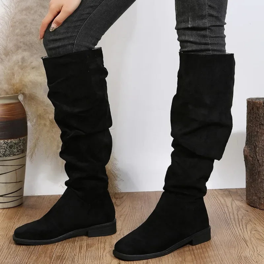 Women's comfortable knee high boots thick heel