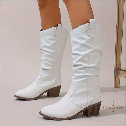 High Heel V-mouth Skinny Boots
