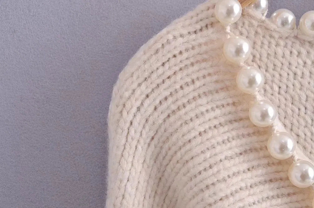 Women's faux pearl sweater