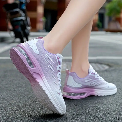 Women's Athletic Sneakers - Breathable Mesh - Cushioned Sole - Lace-Up Comfortable Fit