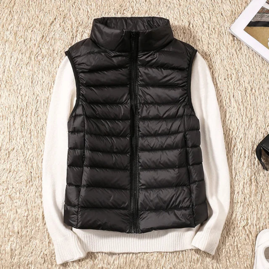 Sleeveless Zipper Closure Classic Vest