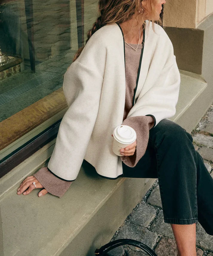 Women's style short coat with scarf