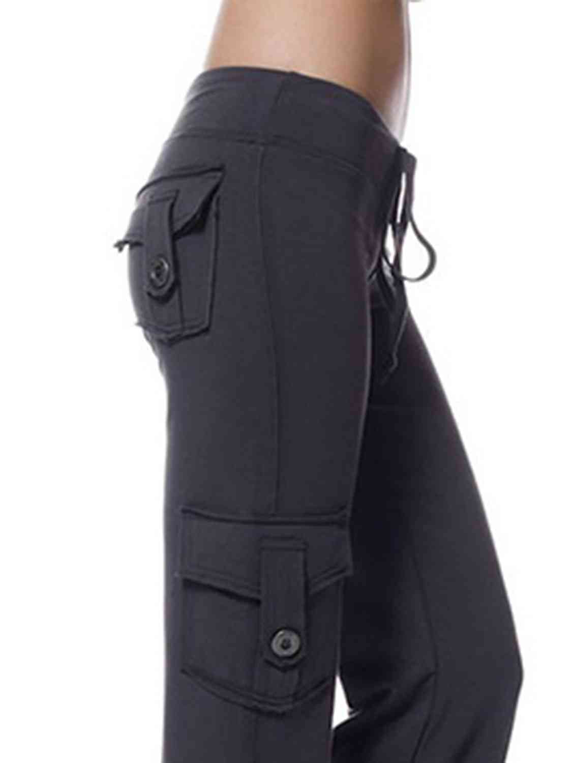 Women's mid rise cargo wide leg pants
