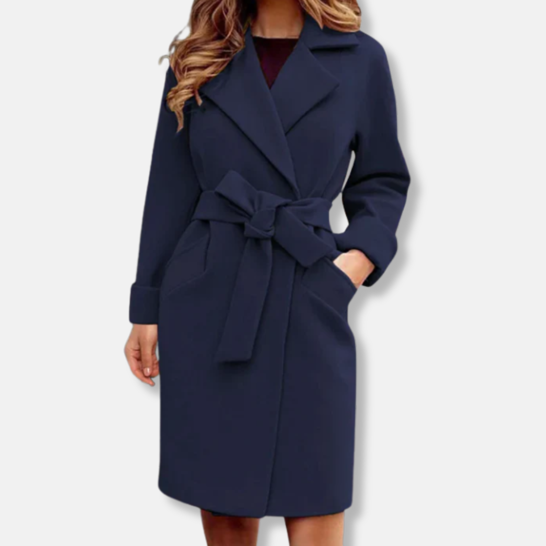 Belted Tailored Wool Feel Trench Coat 