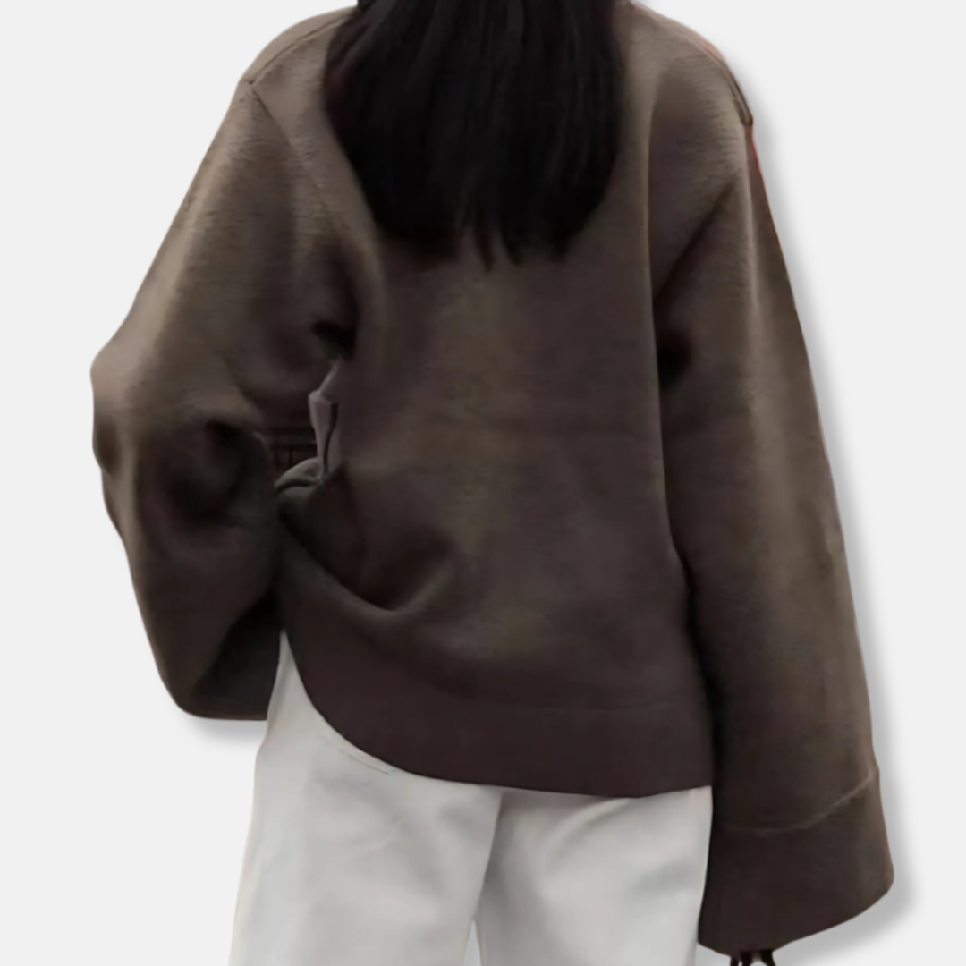 Women’s Knitted Cardigan – Oversized Relaxed Fit – V-Neck – Wool Feel – Button Front