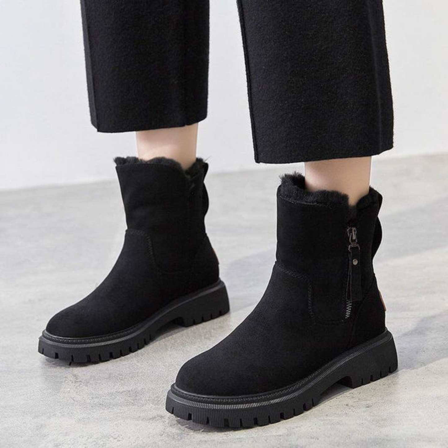Women's snow fur-lined boots