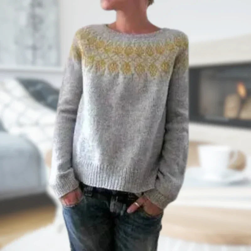 Women's cozy  striped knit sweater