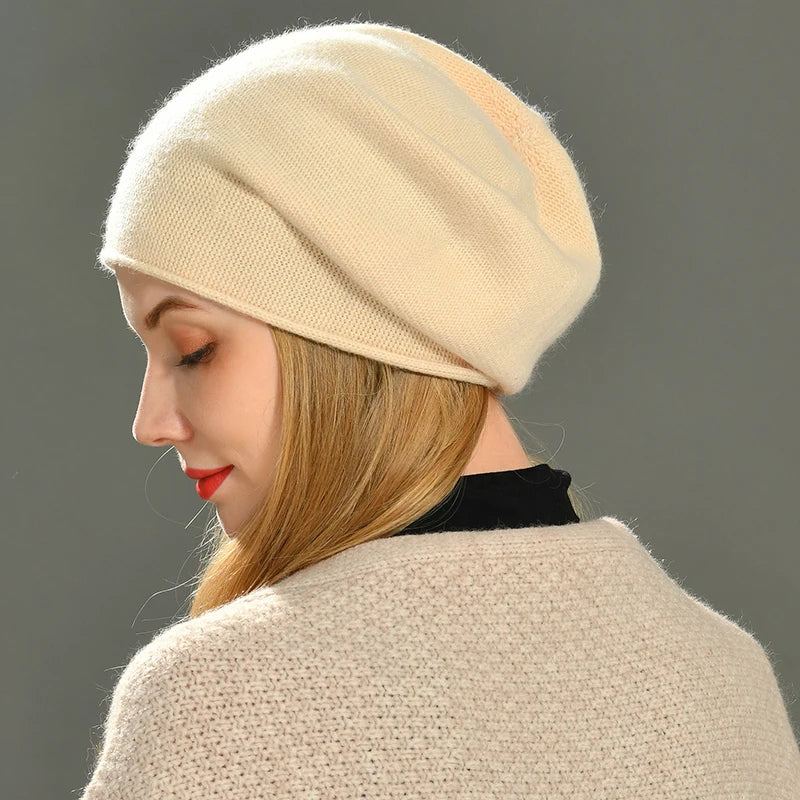 Sienna Slouchy Fit Beanie | Cuffed Brim Fine Knit Beanie