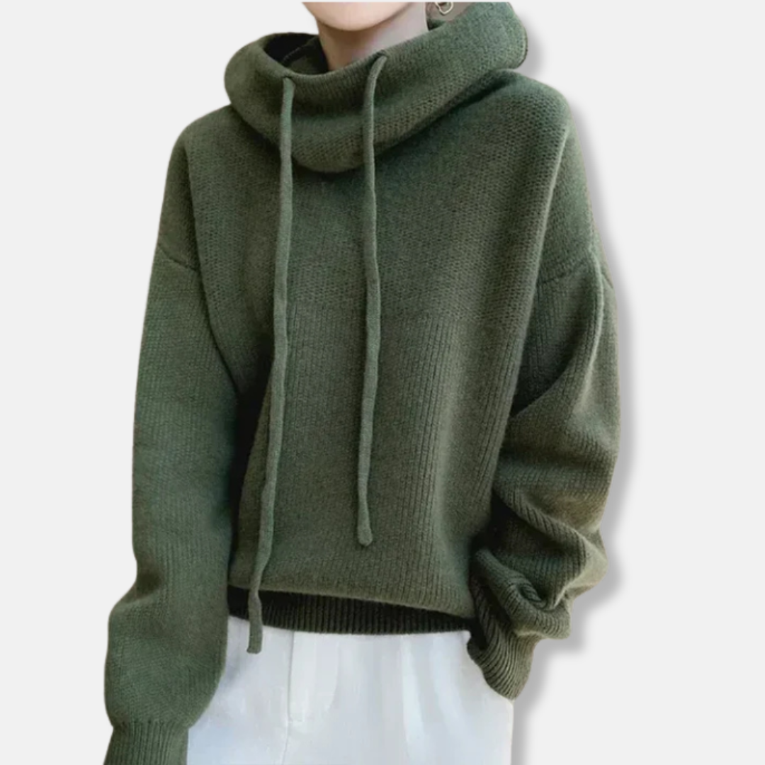 Plush Knit Oversized Cowl Neck Sweatshirt 