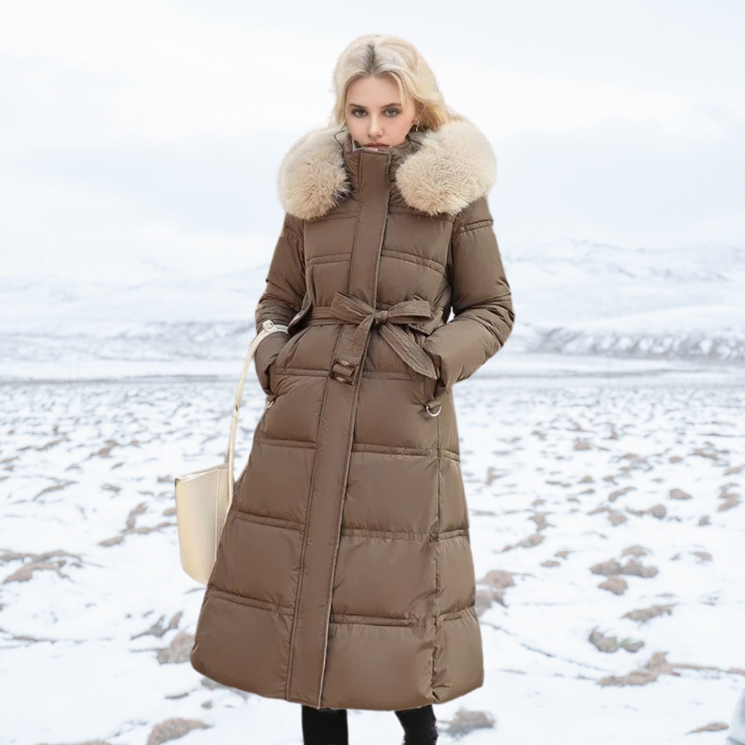 Padded Belted Long Winter Coat