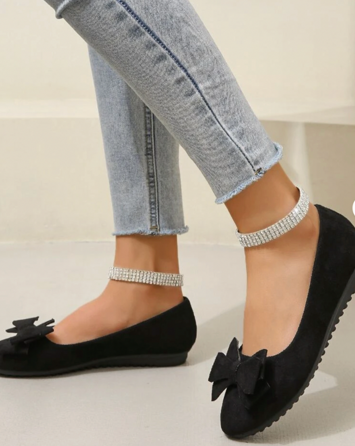 Women's Ballet Flats - Rounded Toe - Soft-Brushed Finish - Cushioned Insole Comfort