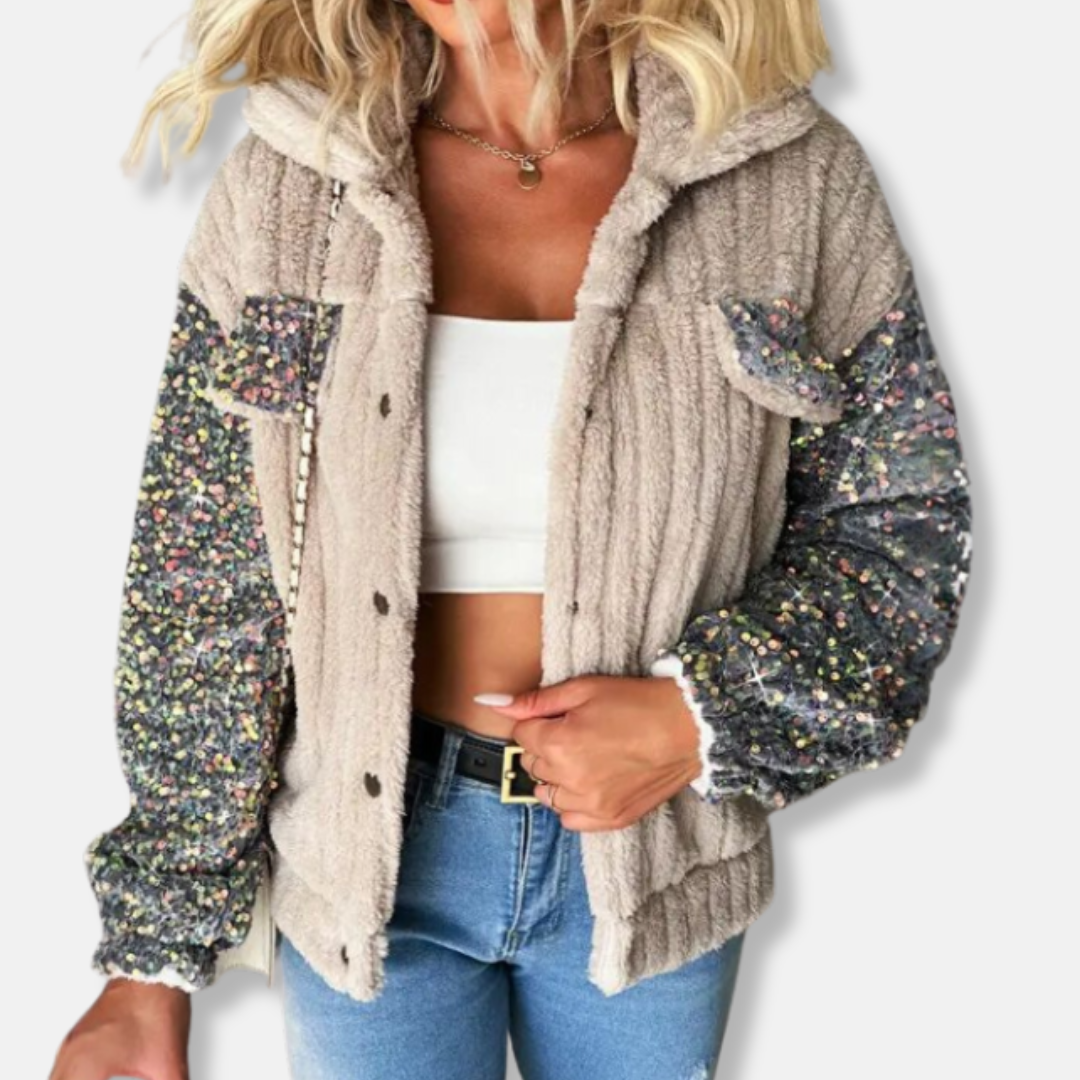 Isla Relaxed Fit Shacket | Sequin Embellishment Cropped Shacket